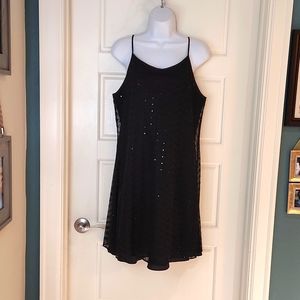 Black Spaghetti Strap Dress with Sequins